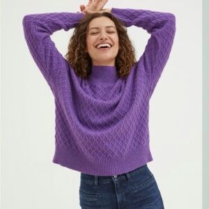 Fat Face Women's Vibrant Purple Turtleneck Sweater